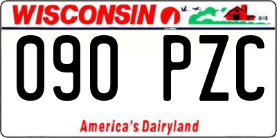 WI license plate 090PZC