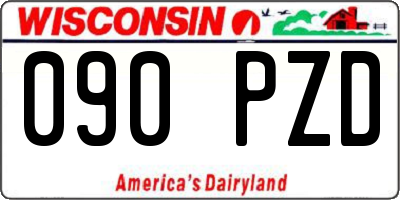 WI license plate 090PZD