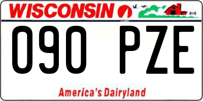 WI license plate 090PZE