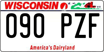WI license plate 090PZF