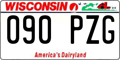 WI license plate 090PZG