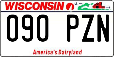 WI license plate 090PZN