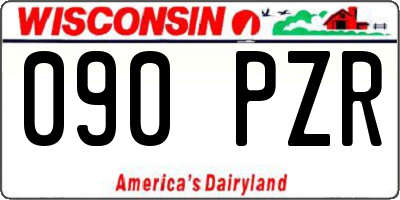 WI license plate 090PZR