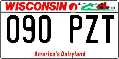 WI license plate 090PZT