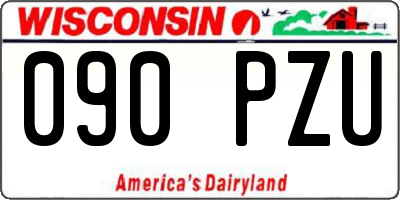WI license plate 090PZU