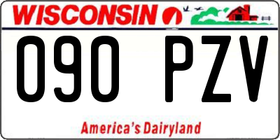 WI license plate 090PZV
