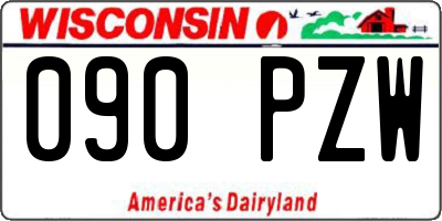 WI license plate 090PZW