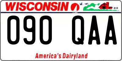 WI license plate 090QAA
