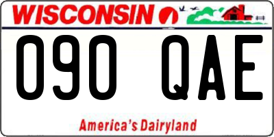 WI license plate 090QAE
