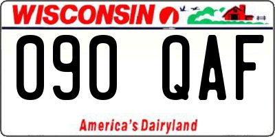 WI license plate 090QAF