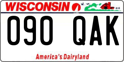 WI license plate 090QAK