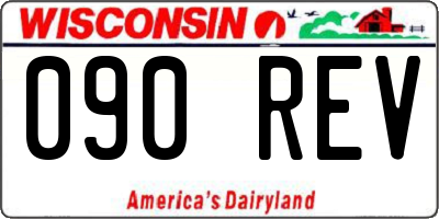WI license plate 090REV
