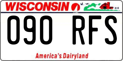 WI license plate 090RFS