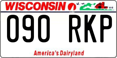 WI license plate 090RKP