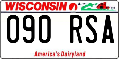 WI license plate 090RSA