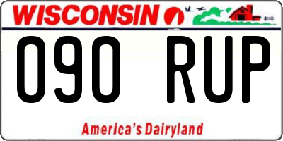 WI license plate 090RUP