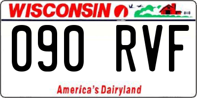 WI license plate 090RVF