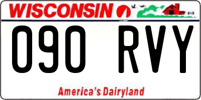 WI license plate 090RVY