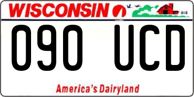 WI license plate 090UCD