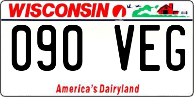 WI license plate 090VEG