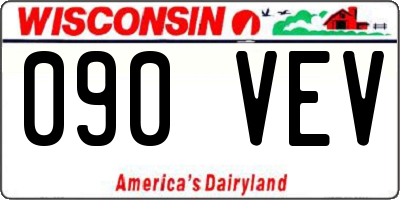 WI license plate 090VEV