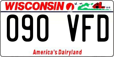 WI license plate 090VFD
