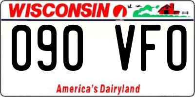 WI license plate 090VFO