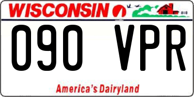 WI license plate 090VPR