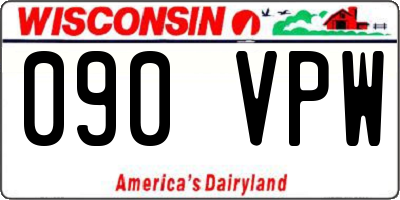 WI license plate 090VPW