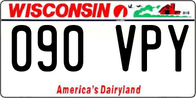 WI license plate 090VPY