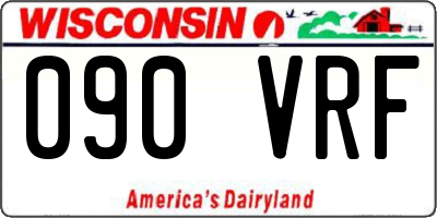 WI license plate 090VRF