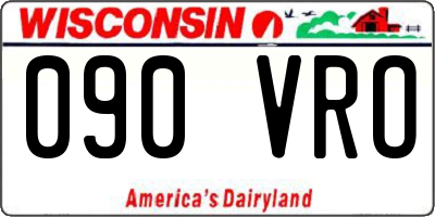 WI license plate 090VRO