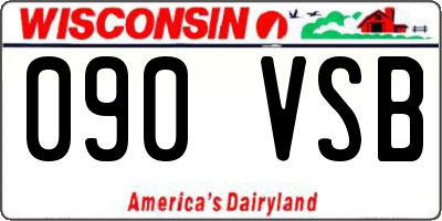 WI license plate 090VSB