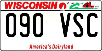 WI license plate 090VSC