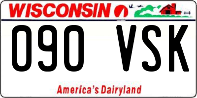 WI license plate 090VSK