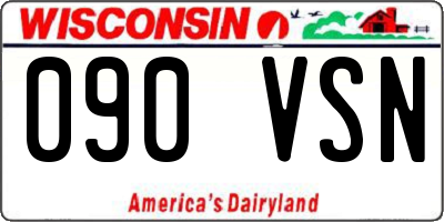 WI license plate 090VSN
