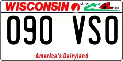 WI license plate 090VSO
