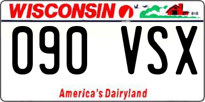 WI license plate 090VSX