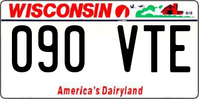 WI license plate 090VTE