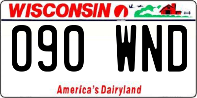 WI license plate 090WND