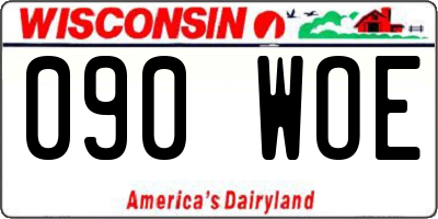 WI license plate 090WOE