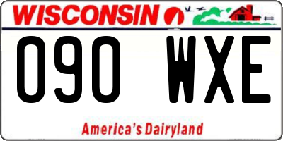 WI license plate 090WXE