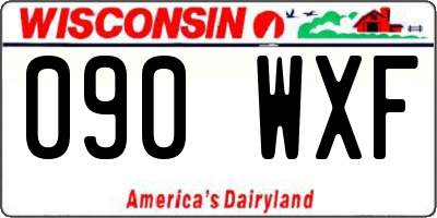 WI license plate 090WXF
