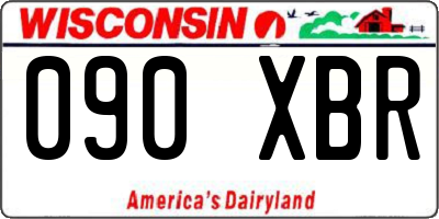 WI license plate 090XBR