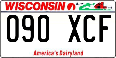 WI license plate 090XCF
