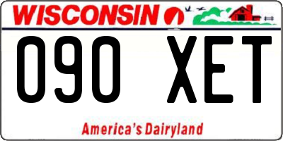 WI license plate 090XET