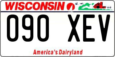 WI license plate 090XEV