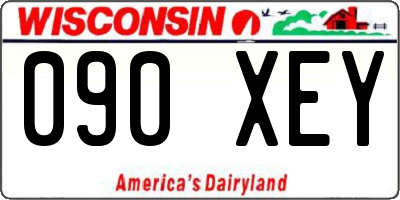 WI license plate 090XEY