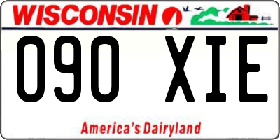 WI license plate 090XIE