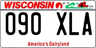 WI license plate 090XLA
